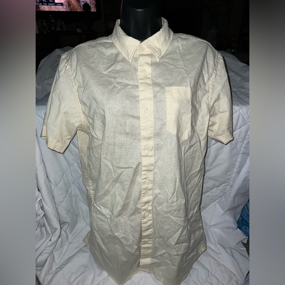 Joe's Jeans Linen Blend Short Sleeve Button Down Shirt - Picture 1 of 10